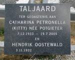 TALJAARD Hendrik Oostewald 1932- & Catharina Petronella POTGIETER 1933-2005