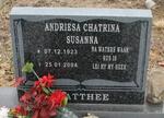 MATTHEE Andriesa Chatrina Susanna 1923-2004