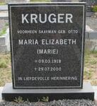 KRUGER Maria Elizabeth formerly SAAYMAN nee OTTO 1918-2000