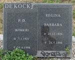 KOCK P.D., de 1921-1998 & Regina Barbara 1926-1996
