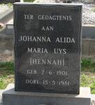 UYS Johanna Alida Maria 1901-1981