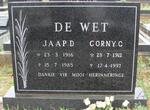 WET Jaap. D., de 1916-1985 & Corny G. 1912-1997
