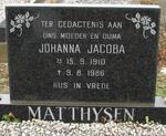MATTHYSEN Johanna Jacoba 1910-1986
