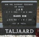 TALJAARD Jan 1905-1982 & Babs E.M. 1921-2011