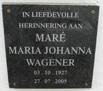 WAGENER Mare Maria Johanna 1927-2005