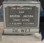 WET Hester Jacoba, de 1895-1989