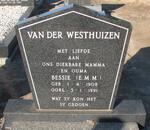 WESTHUIZEN E.M.M., van der 1908-1991