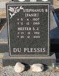 PLESSIS Stephanus B., du 1907-1989 & Hester 1912-2001