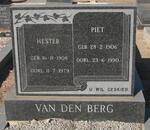BERG Piet, van den 1906-1990 & Hester 1908-1979