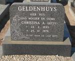 GELDENHUYS Christina A. 1893-1978
