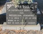 PRETORIUS Wesselina Johanna 1904-1976