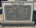 VILJOEN Willem A.J. 1892-1983 & Annie GOUSSARD nee STONE 1903-1981