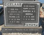 EIGELAAR Floris J.G. 1906-1983 & Martha A.C. 1919-1994