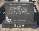 BLOM Alida Christina 1912-1986