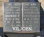 VILJOEN Andries F. 1921-1986 & Catharina W. ELS 1924-1987