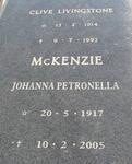 MCKENZIE Clive Livingstone 1914-1992 & Johanna Petronella 1917-2005