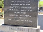BADENHORST Mattheus Johannes 1894-1971 & Susanna Barendina NIEMAND 1897-1984 :: BADENHORST Dirk Hermanus 1925-2004