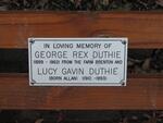 DUTHIE George Rex 1889-1962 & Lucy Gavin ALLAN 1910-1993
