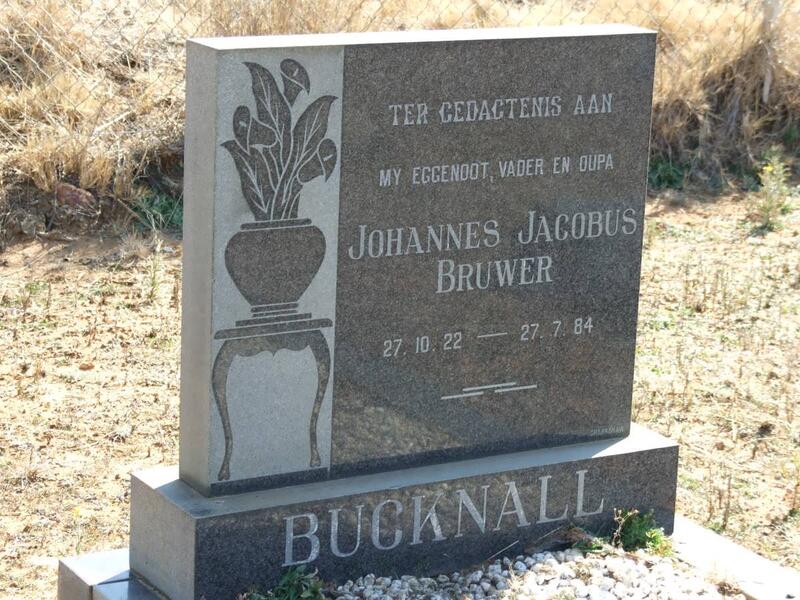BUCKNALL Johannes Jacobus Bruwer 1922-1984