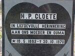 CLOETE H.P. 1882-1970