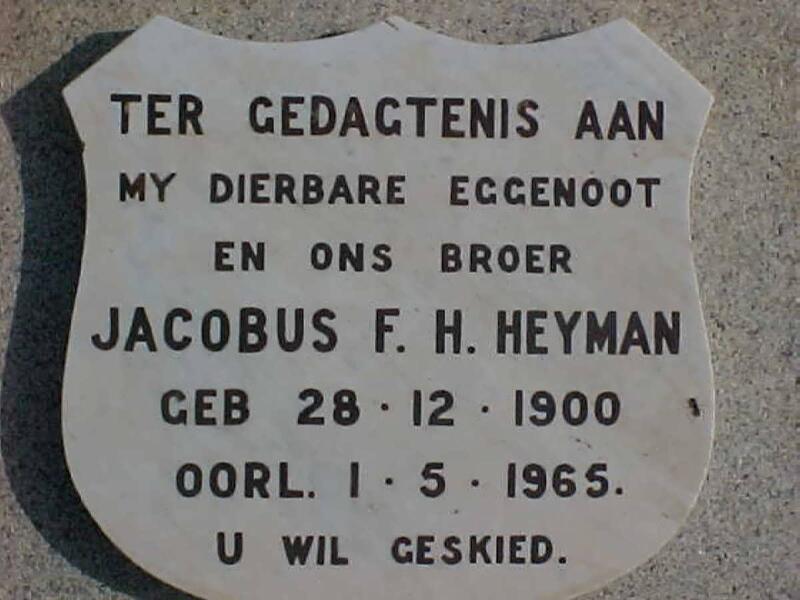 HEYMAN Jacobus F.H. 1900-1965