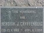 GRYFFENBERG Hendrik J. 1883-1954