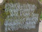 TONDER Daniel Francous, van 1889-1926