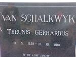 SCHALKWYK Theunis Gerhardus, van 1939-1981