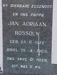 ROSSOUW Jan Adriaan 1922-1965