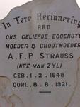 STRAUSS A.F.P. nee VAN ZYL 1848-1921