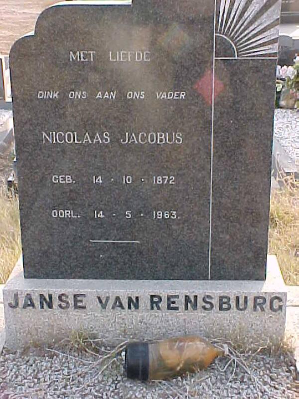RENSBURG Nicolaas Jacobus, Janse van 1872-1963