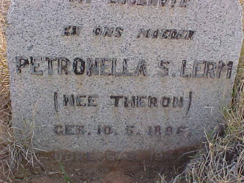 LERM Petronella S. nee THERON 1896-1942