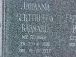 BARNARD Johanna Gerttrueda nee GERINGER 1888-1937 