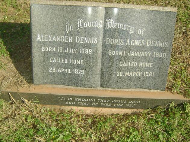 DENNIS Alexander 1899-1979 & Doris Agnes 1900-1981