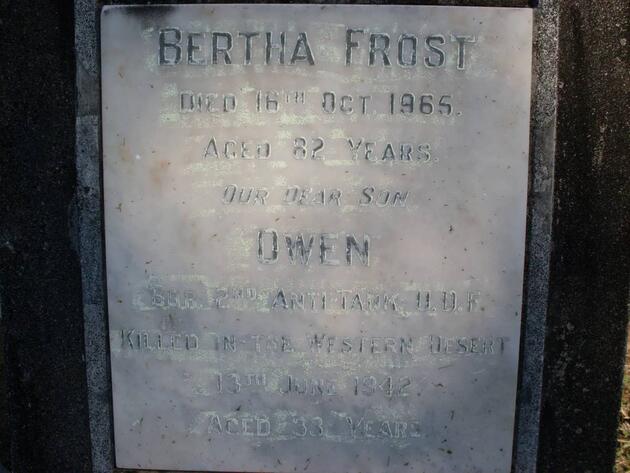 FROST Bertha -1965 :: FROST Owen -1942