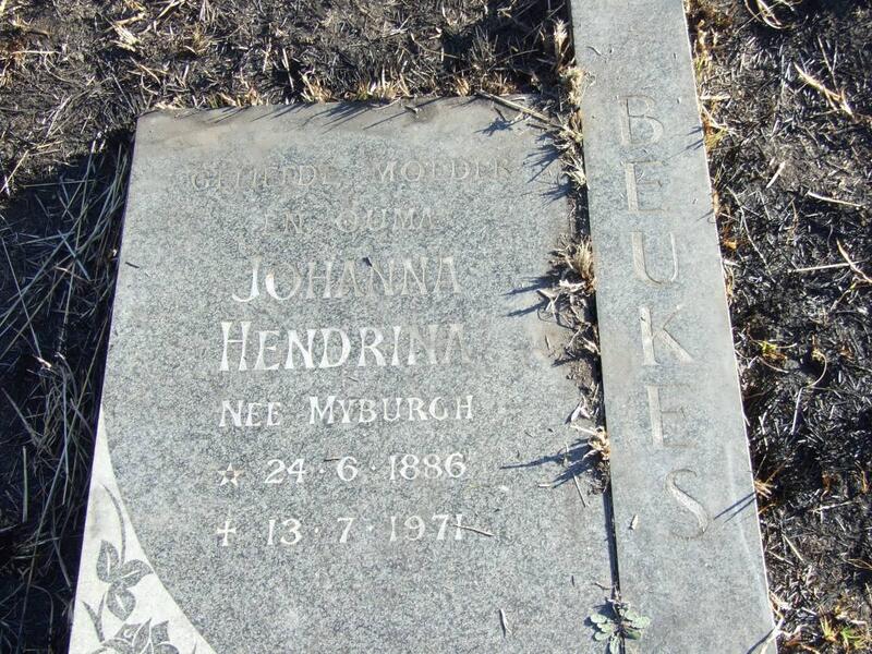 BEUKES Johanna Hendrina nee MYBURGH 1886-1971