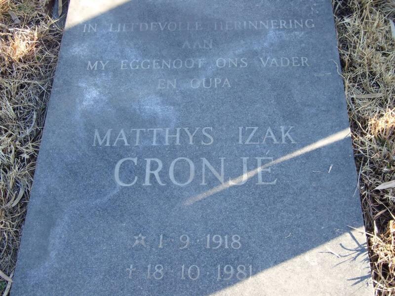 CRONJE Matthys Izak 1918-1981