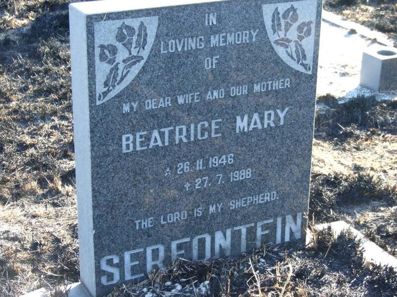 SERFONTEIN Beatrice Mary 1946-1988