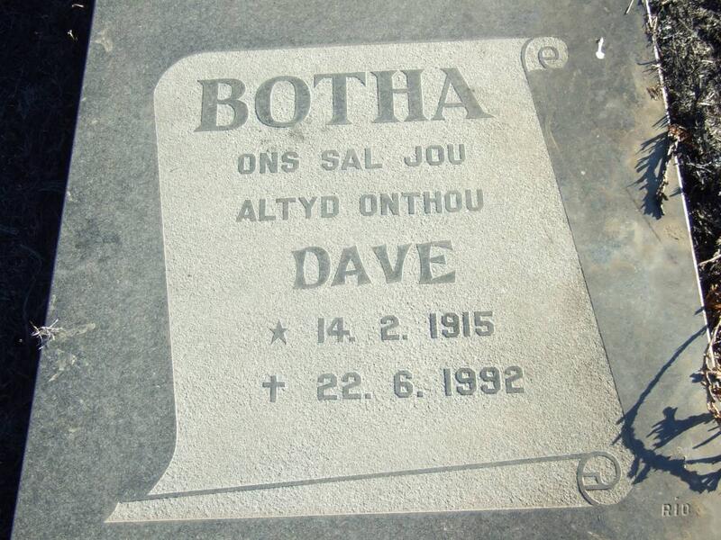 BOTHA Dave 1915-1992