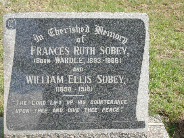 SOBEY William Ellis 1890-1918 & Frances Ruth WARDLE 1893-1966