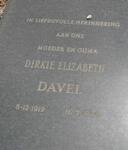 DAVEL Jan Fredrik 1914-1983 & Dirkie Elizabeth 1919-1984 