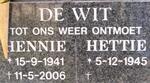 WIT Hennie, de 1941-2006 & Hettie 1945-