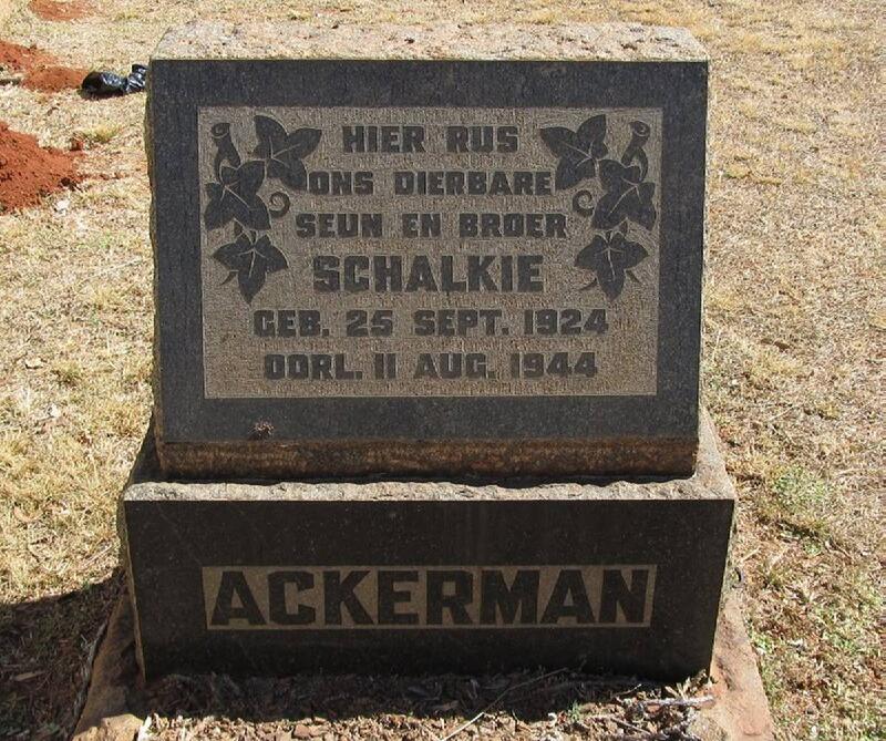 ACKERMAN Schalkie 1924-1944