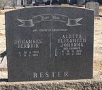BESTER Johannes Hendrik 1870-1936 & Aletta Elizabeth Johanna ERASMUS 1870-1965