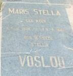 VOSLOO Maris Stella nee KOEN 1926-1981