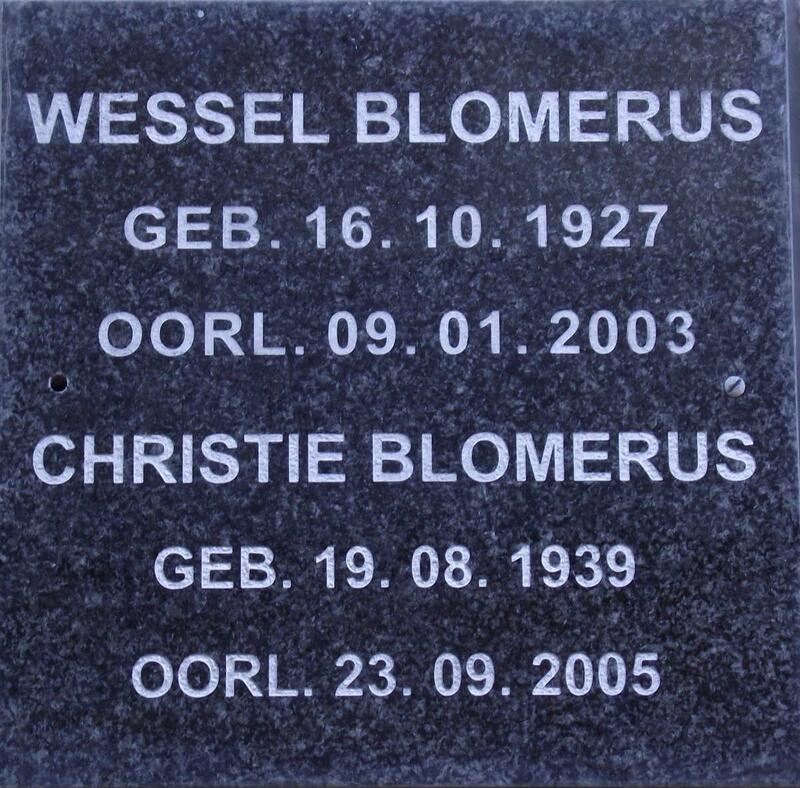 BLOMERUS Wessel 1927-2003 :: BLOMERUS Christie 1939-2005