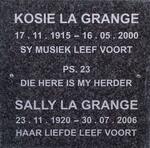 GRANGE Kosie, la 1915-2000 & Sally 1920-2006