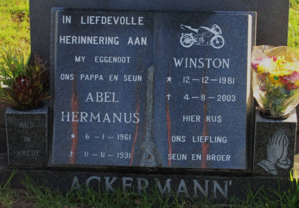 ACKERMANN Abel Hermanus 1961-1991 :: ACKERMANN Winston 1981-2003