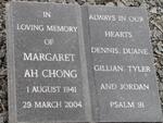 AH CHONG Margaret 1941-2004