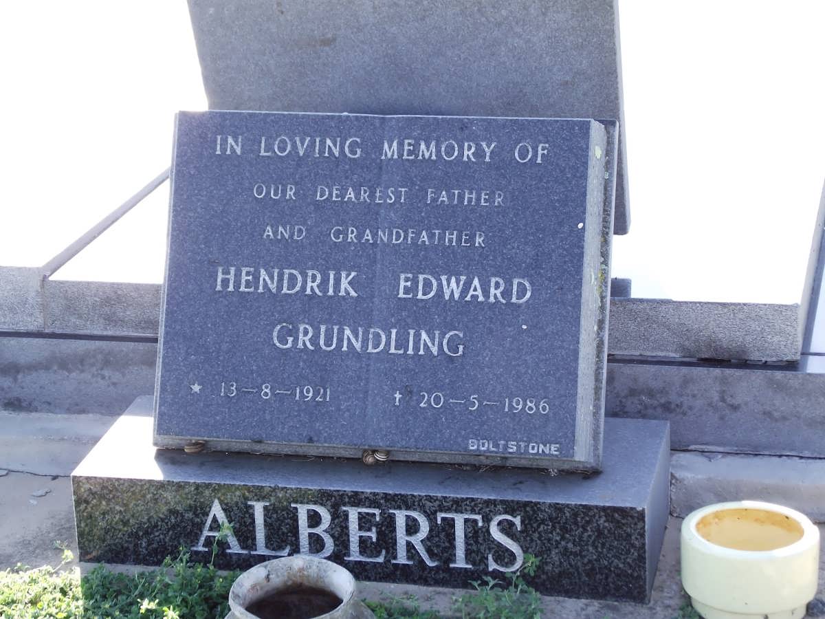 ALBERTS Hendrik Edward Grundling 1921-1986